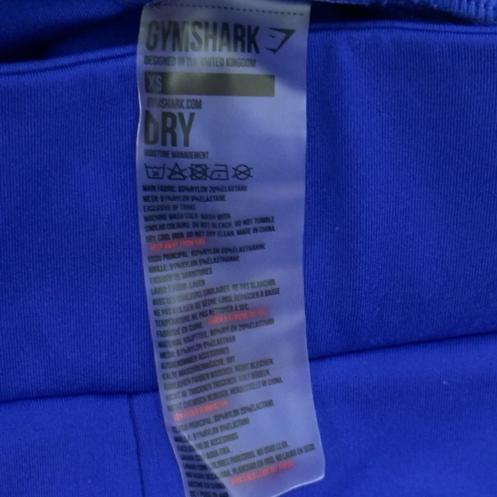 Gymshark Dry Laser Cut Leggings Blue XS Cobalt Royal Blue - Picture 11 of 11